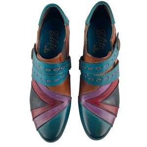 Elite by Corkys Sawtooth Ankle Boots Women's 10 Multicolor Leather Block Heel